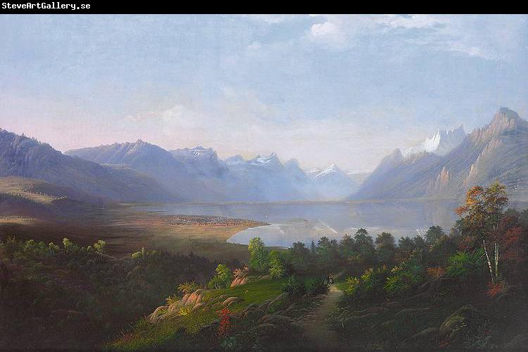 August Ludwig Erhard Boll Blick auf den Genfer See